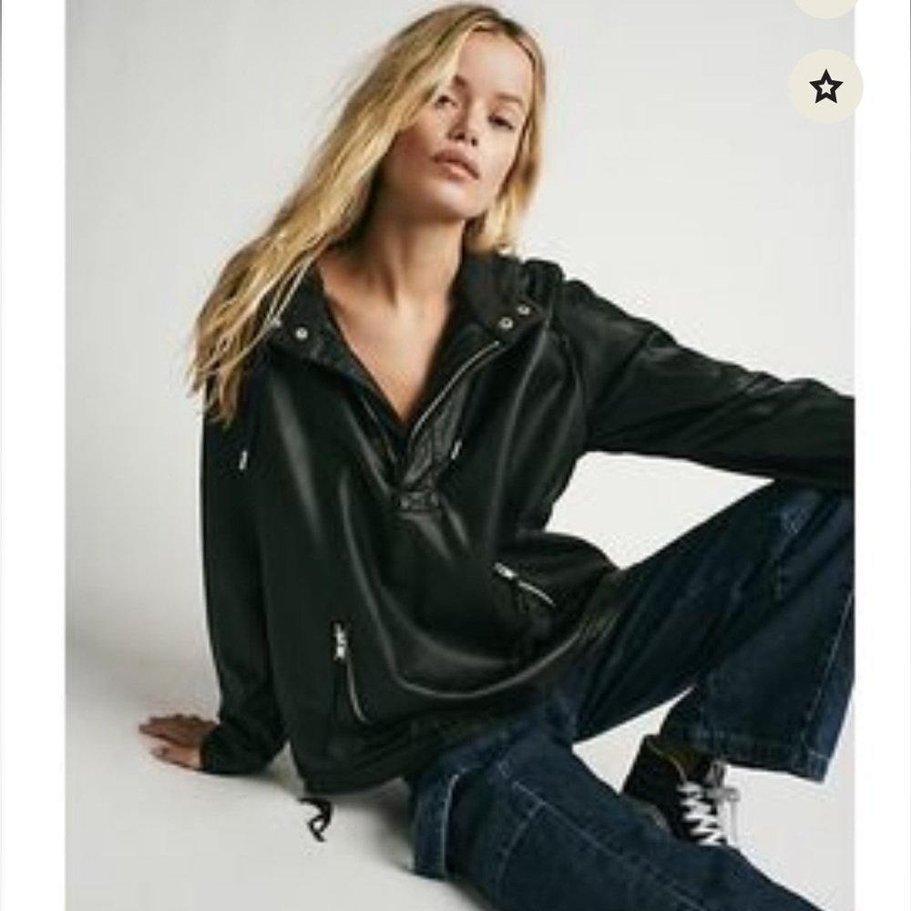 ISO IN SEARCH OF! Free People Moxy Vegan Leather Moto Pullover Jacket FP